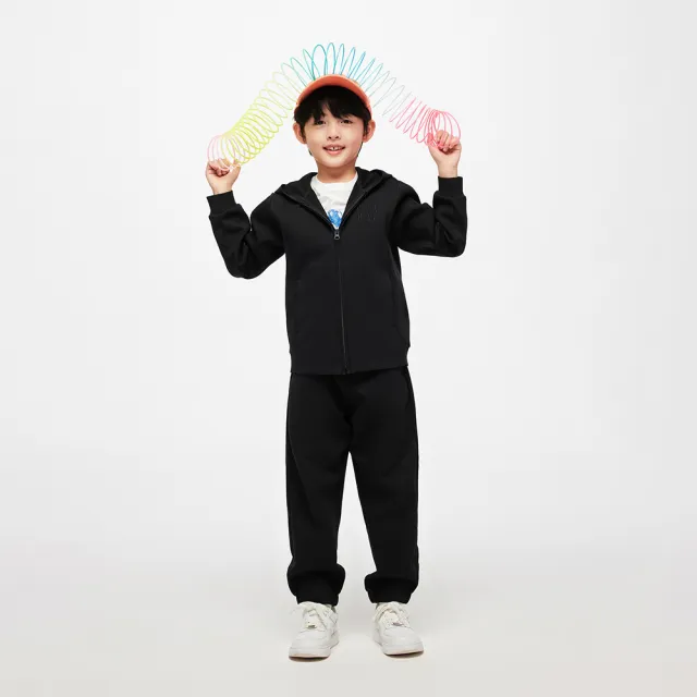 【GAP】男童裝 Logo連帽外套 空氣三明治系列-黑色(891700)