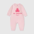 【GAP】嬰兒裝 Logo純棉小熊印花長袖包屁衣/連身衣-粉紅色(890320)