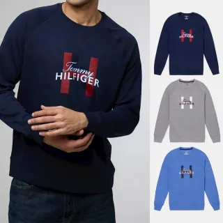 【Tommy Hilfiger】TOMMY 爆款刺繡文字圖案大學T恤 上衣-多色組合(百搭爆款/可男女搭配/平輸品)