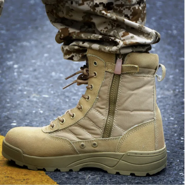 【May Shop】高筒戰術靴 軍迷作訓靴男軍訓鞋 戰鬥靴