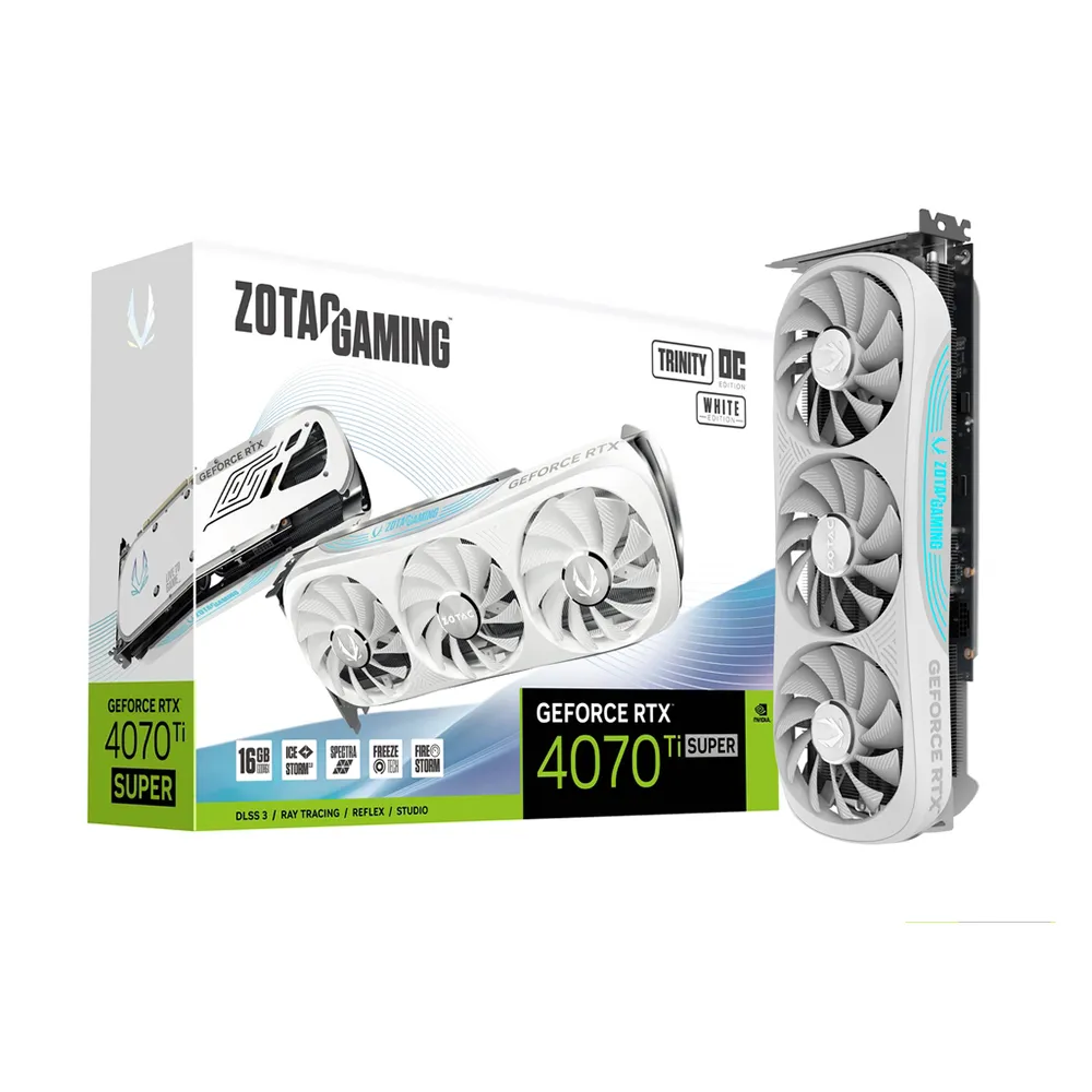 【ZOTAC 索泰】RTX 4070 Ti SUPER Trinity OC White 16G 顯示卡(ZT-D40730Q-10P)