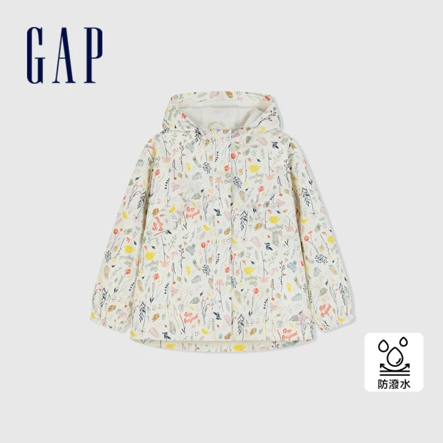 GAPGAP 女童裝 Logo印花連帽外套-白色(890476)