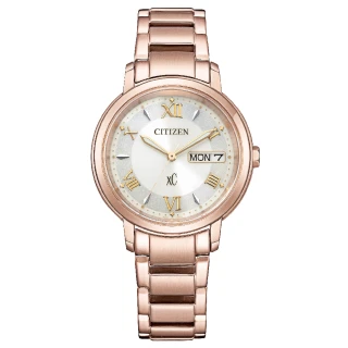 【CITIZEN 星辰】亞洲限定款櫻花粉紅金光動能時尚腕錶 32.5mm(EW2426-62A)