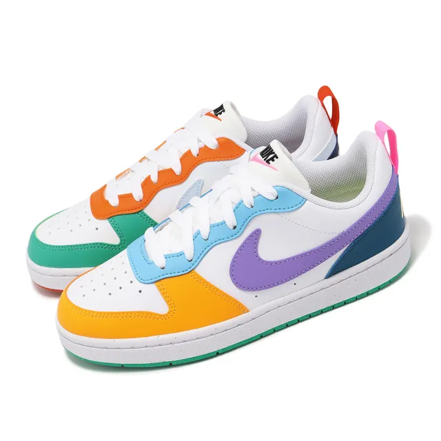 【NIKE 耐吉】休閒鞋 Court Borough Low Recraft GS 大童 女鞋 彩色 皮革 復古(FQ8373-902)