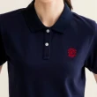 【Arnold Palmer 雨傘】女裝-休閒彈性網眼刺繡POLO衫(深藍色)