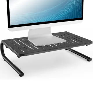 【Ermutek 二木科技】金屬散熱孔設計桌上型螢幕增高架/螢幕-筆電-印表機適用(黑色/SR-011)