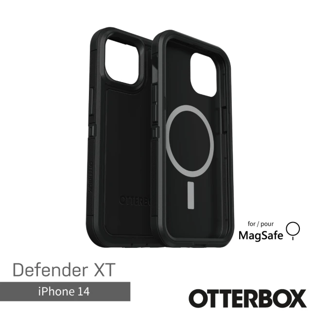 OtterBox iPhone 14 6.1吋 Defender XT 防禦者系列保護殼-黑(支援MagSafe)