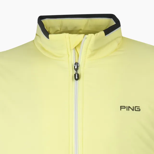 【PING】男款素色防風鋪棉立領外套-黃(GOLF/高爾夫/PC17225-35)