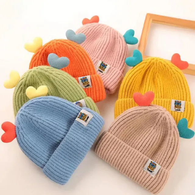 【艾比童裝】寶寶毛帽-愛心加絨內裏保暖毛帽(配件系列 A10-35)