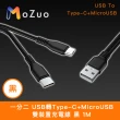 【魔宙】一分二 USB轉Type-C+MicroUSB 雙裝置充電線 1M