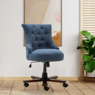 【E-home】Deja德雅拉扣鉚釘古典電腦椅 2色可選(辦公椅 網美 無扶手 工業風)