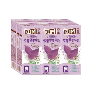 即期品【KLIM 克寧】紫薯藜麥牛乳198mlx6入(包裝隨機出貨;效期8個月;保久乳)