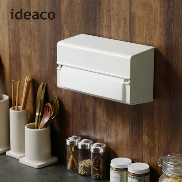 日本ideaco 加深型ABS壁掛/桌上兩用擦手紙架-4色可選(廚房紙巾架/擦手紙箱/面紙架)
