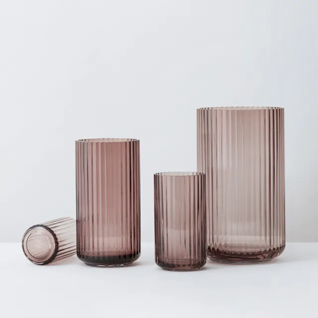 【北歐櫥窗】Lyngby Porcelain Lyngby 靈比 玻璃花瓶(H 25 cm、透粉)