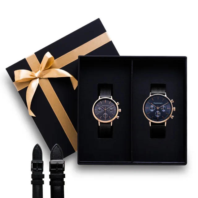 【THEODORA’S 希奧朵拉】[可選色]情人節禮盒-Apollo對錶+替換錶帶4入組-[大錶面+小錶面]