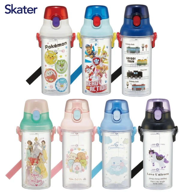 Skater 兒童透明直飲水壺 刻度款(可愛圖案 直飲水壺 