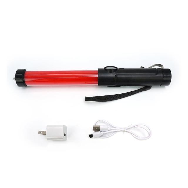 【MASTER】LED交通指揮 充電款 32cm 交通指揮 紅光款 警示燈 交管棒 618-TLA32RH+(強光 交管棒 指示燈)