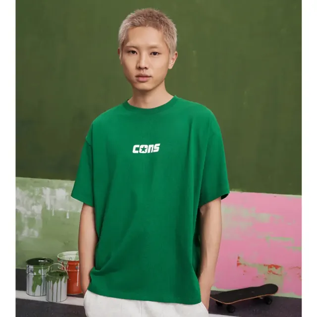 【CONVERSE】ONE STAR TEE 短袖上衣 短T 男 綠色(10026573-A03)