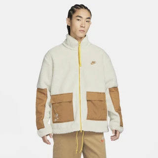 【NIKE 耐吉】仿羊羔絨夾克 外套_男_米色 卡其色_AS M NSW SHERPA FZ OUTDOOR JKT(FV4022072)