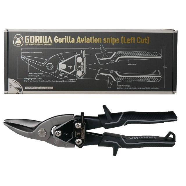 【GORILLA 紳士質人手工具】超省力鐵皮剪刀(左彎剪)