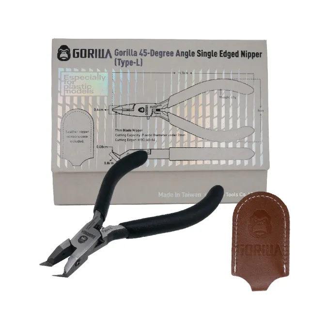 【GORILLA 紳士質人手工具】45度角超薄單刃模型鉗(Type-L)
