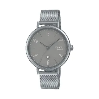 【CASIO 卡西歐】現代極簡風格彰顯個性時尚腕錶 銀灰 34mm(SHE-4562M-8A)