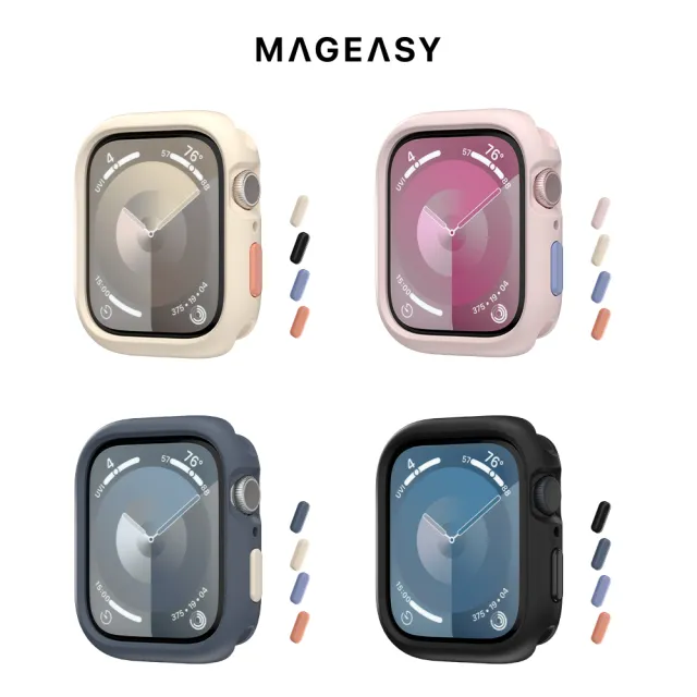 【MAGEASY】Apple Watch  9/8/7/6/5/4/SE 44/45mm Skin 保護殼(通用最新S9)