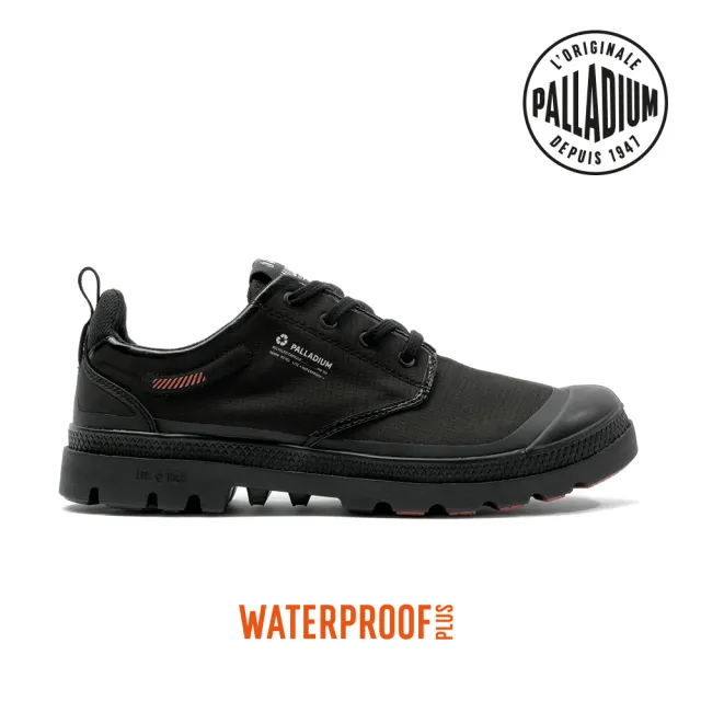 【Palladium】PAMPA LO RCYL L+ WP+再生科技輕量橘標低筒防水靴-中性-黑(79145-008)