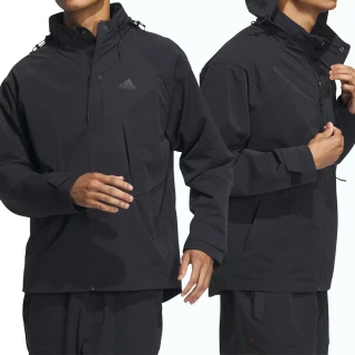 【adidas 愛迪達】TH Top WV JKT 男款 黑色 運動 戶外 寬鬆 可收納連帽 外套 IP4922