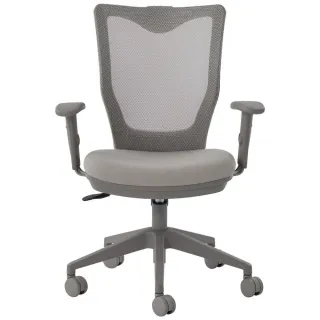 【特力屋】Ingica 曲線網背扶手椅 淺灰