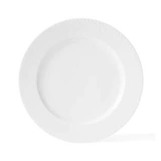 【北歐櫥窗】Lyngby Porcelain Rhombe 菱紋 晚餐盤(27cm、白)