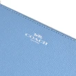 【COACH】馬車LOGO烙印防刮皮革零錢包/手拿包(淡藍)