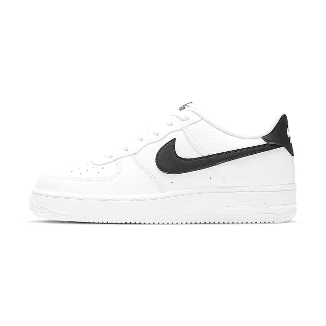 NIKE 耐吉】Nike Air Force 1 Low Gs White Black 白黑白底黑勾荔枝皮