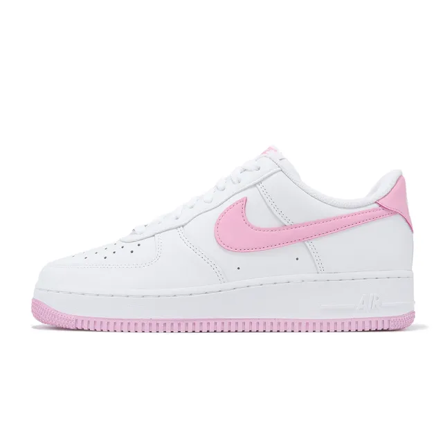 【NIKE 耐吉】休閒鞋 Air Force 1 07 男鞋 女鞋 白 粉紅 Bubblegum AF1(FJ4146-101)