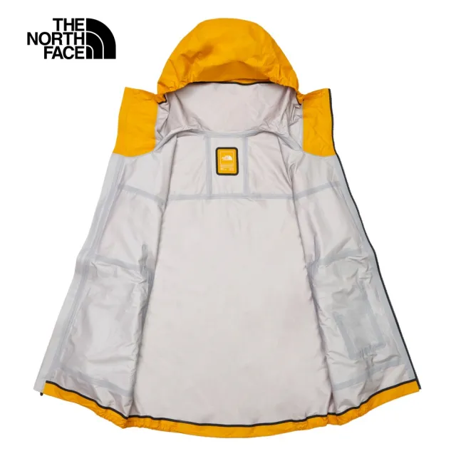 【The North Face】北面男款黃色防水透氣連帽衝鋒衣｜84PR56P