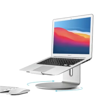 【Ermutek 二木科技】鋁合金360度筆電支架/NB散熱架/旋轉底座設計(適用筆記本電腦/Macbook 11-17吋)