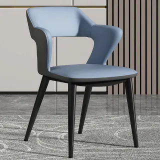 【DE 生活】挖空拼色餐椅 皮革餐椅 餐桌椅 吧檯椅 造型椅 化妝椅 休閒椅 電腦椅