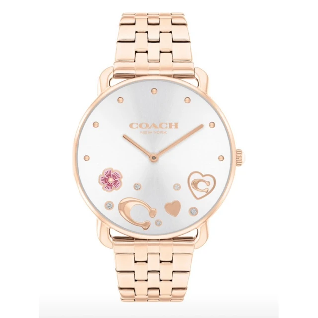COACH 官方授權C2 粉樣造型時尚腕錶 玫瑰金-36mm-贈高級9入首飾盒(CO14504285)