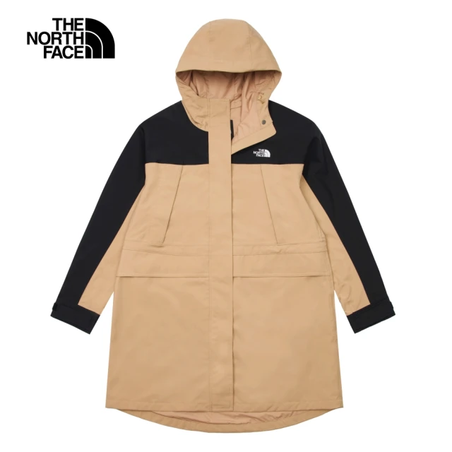 The North Face 官方旗艦 北面女款卡其色DryVent防水透氣保暖帽衝鋒衣｜87W3QV2