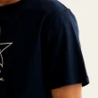 【Arnold Palmer 雨傘】中性款-胸前五角星LOGO刺繡T恤(深藍色)