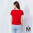 【MYVEGA 麥雪爾】MA高含棉反摺法式袖下擺綁結上衣-紅(2024春夏新品)