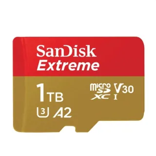 【SanDisk 晟碟】[極速升級 全新版] 1TB Extreme microSDXC V30 A2 記憶卡(讀取190MB/s 原廠永久保固)