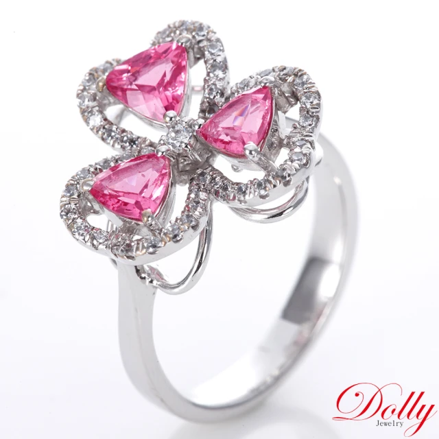 【DOLLY】18K金 無燒豔彩霓虹尖晶石鑽石戒指
