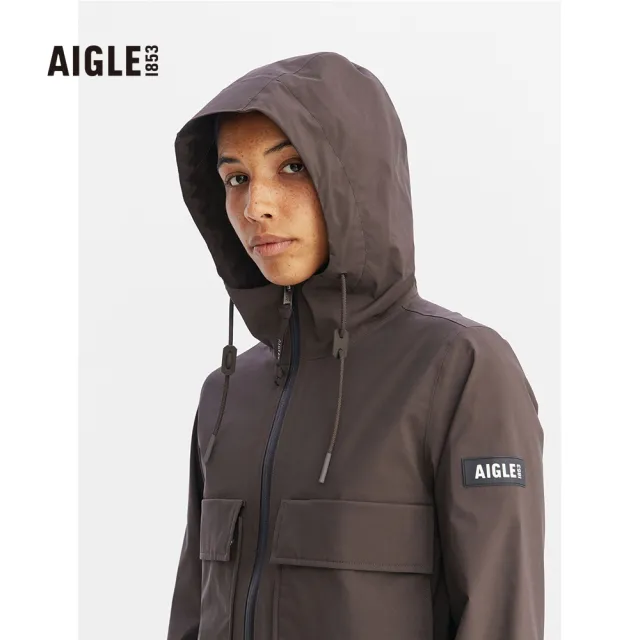 【AIGLE】女防水透氣外套AG-FAA69A247 可可棕(女外套 防水透氣外套 Goretex)