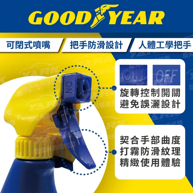 【GOODYEAR 固特異】汽車玻璃清潔劑 700ml(擋風玻璃清潔｜車用玻璃清潔｜油膜去除)