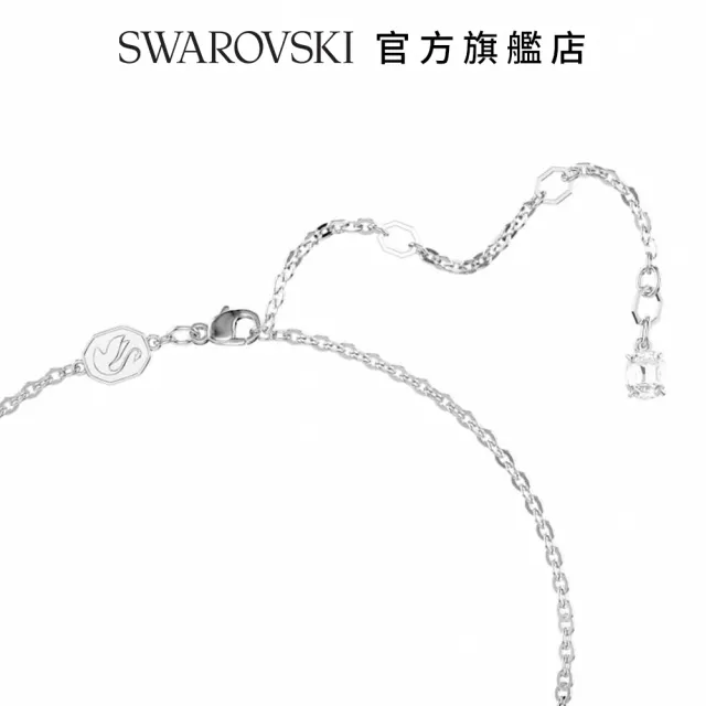 【SWAROVSKI 官方直營】Insigne 鏈墜 圓形切割 十字架 白色 鍍白金色(十字架)