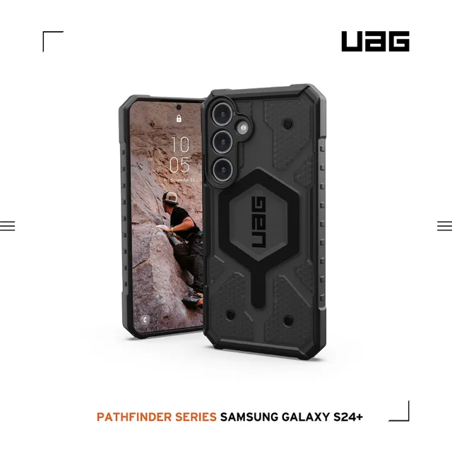 【UAG】Galaxy S24+ 耐衝擊保護殼-透黑(支援無線充電)