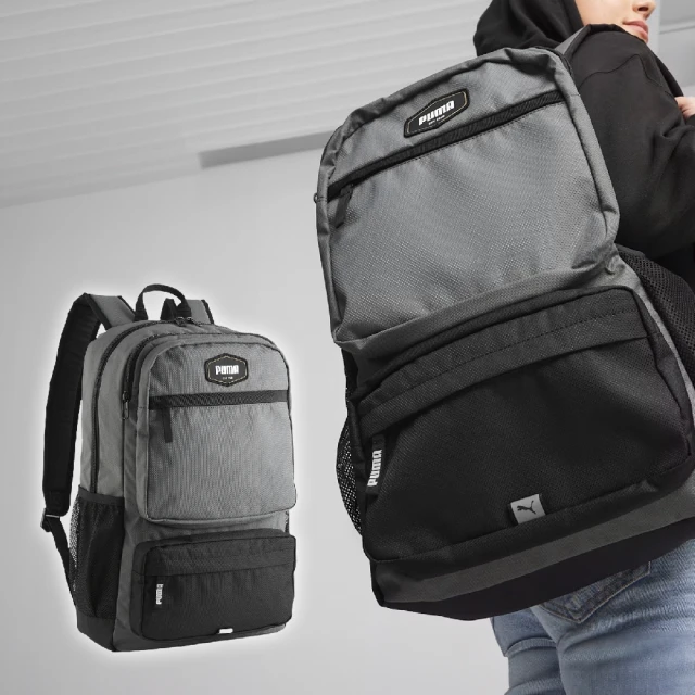 PUMA 後背包 Deck 灰 黑 大空間 可調背帶 軟墊 多夾層 筆電包 背包 雙肩包(090338-03)