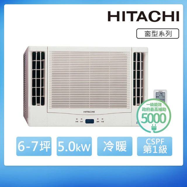 HITACHI 日立 2-4坪一級能效左吹冷暖變頻窗型冷氣(