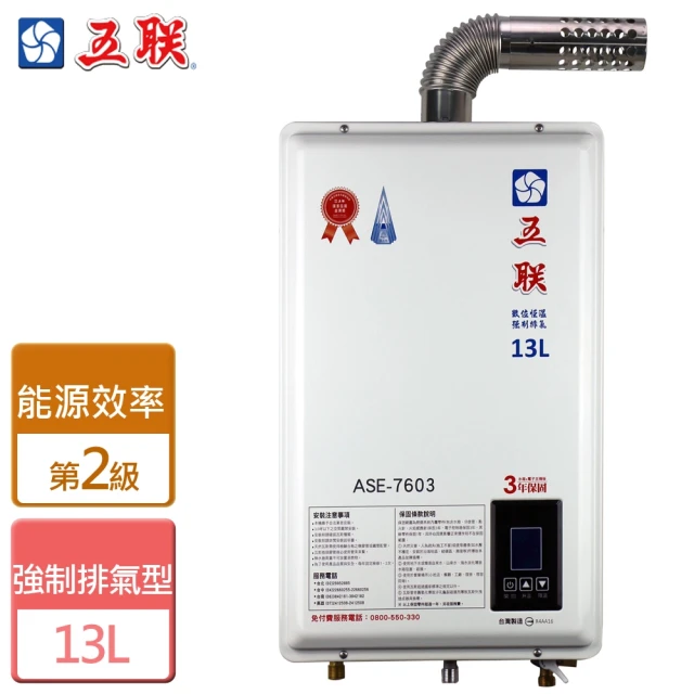 五聯 戶外設置型熱水器12L(ASE-6202-LPG/RF